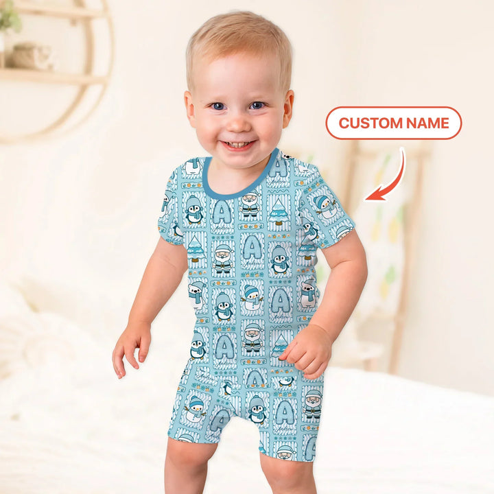 Zweiteiliges Pyjama-Set mit kurzen Ärmeln und Shorts im Sommer-Design