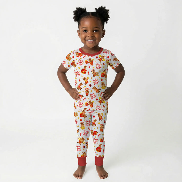 Zweiteiliges, kurzärmliges Pyjama-Set mit Marienkäfern