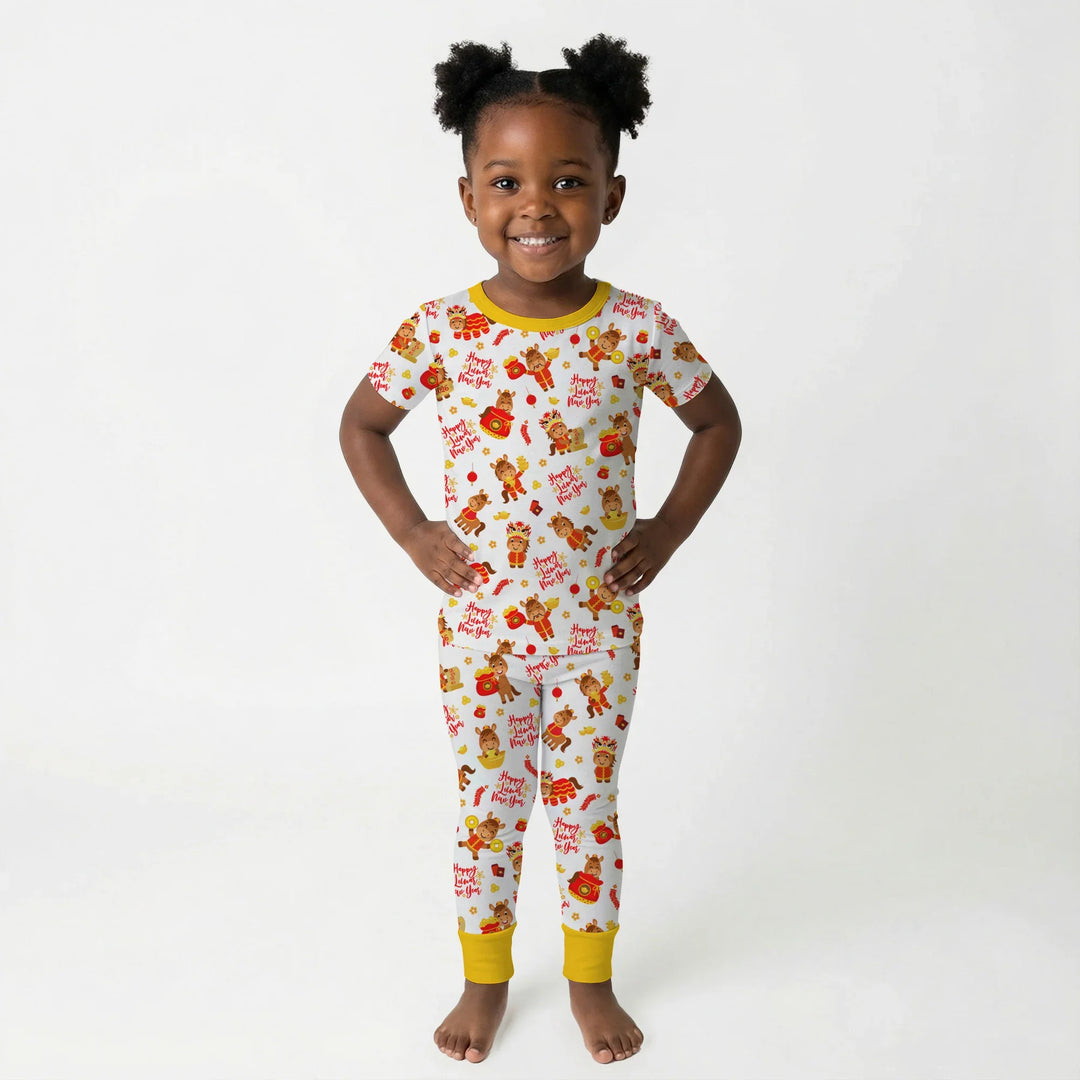 Zweiteiliges, kurzärmliges Pyjama-Set mit Marienkäfern