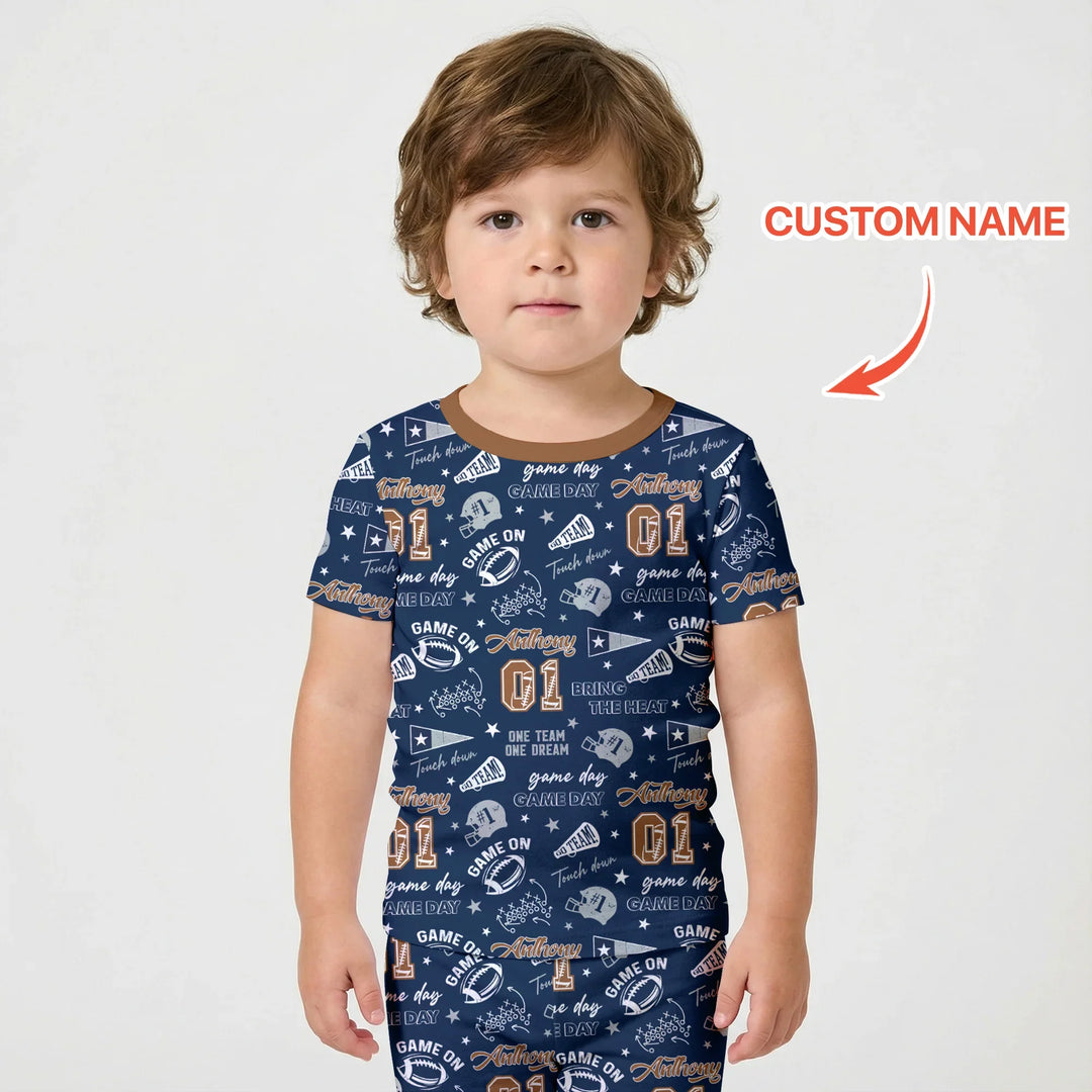 Zweiteiliges Pyjama-Set mit kurzen Ärmeln und Shorts im Sommer-Design