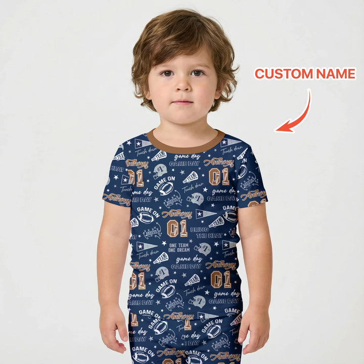 Zweiteiliges Pyjama-Set mit kurzen Ärmeln und Shorts im Sommer-Design