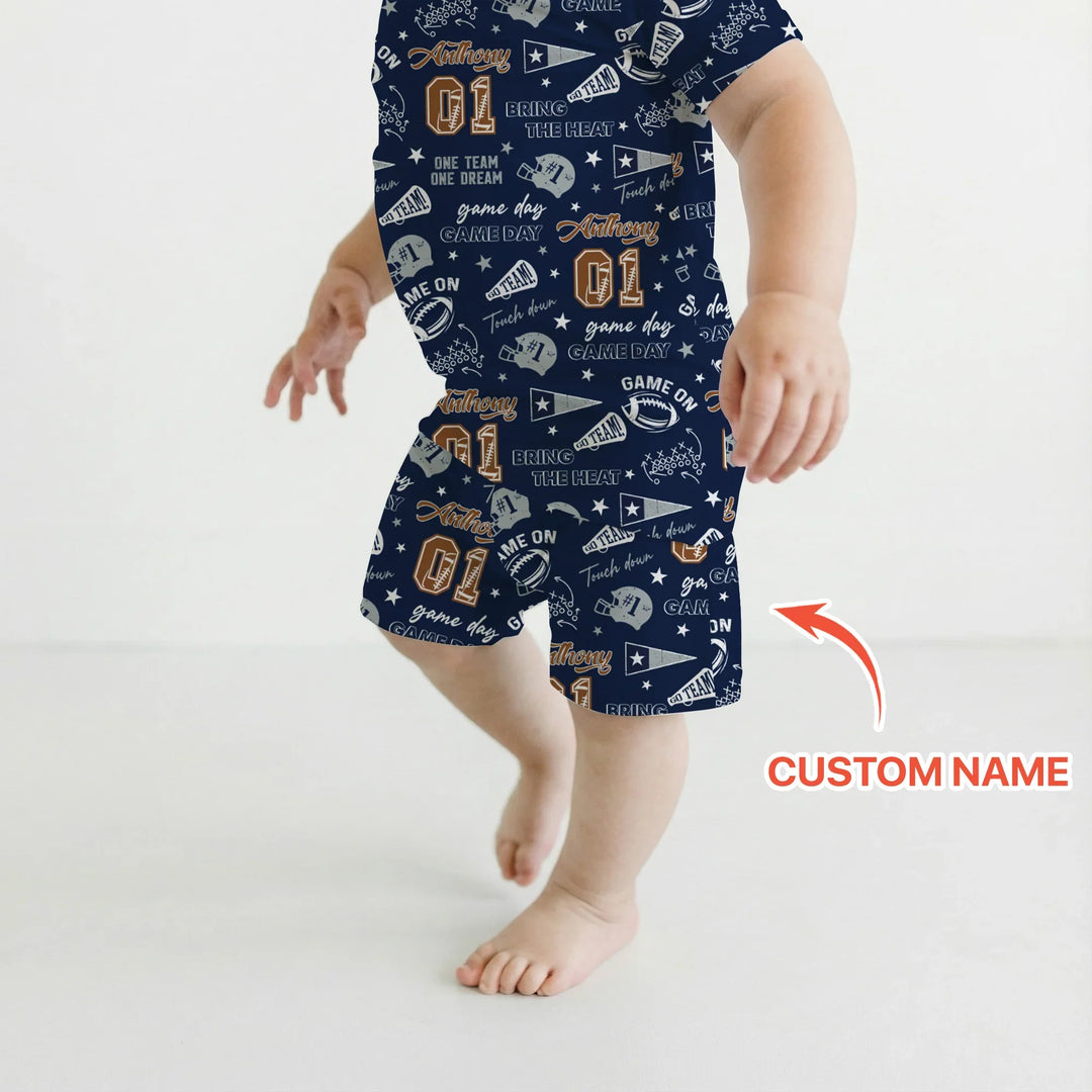 Zweiteiliges Pyjama-Set mit kurzen Ärmeln und Shorts im Sommer-Design