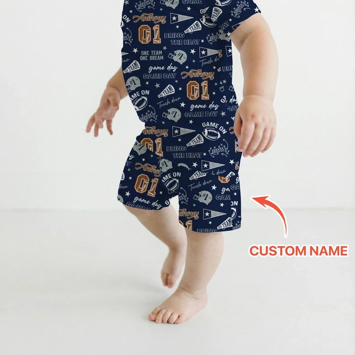 Zweiteiliges Pyjama-Set mit kurzen Ärmeln und Shorts im Sommer-Design
