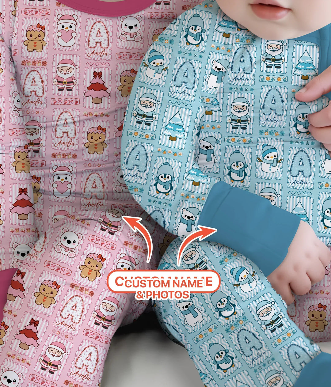 Gerippte Babykleidung mit individuellem Foto - Weich &amp; Skizzenhaft
