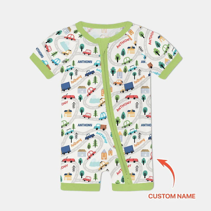 Custom Name Road Map Bamboo Shorty Zippy