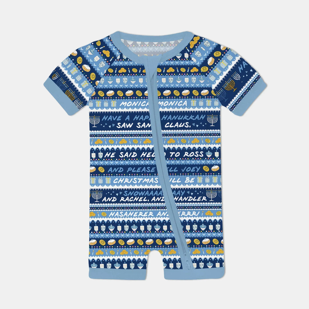 Hanukkah Fair Isle Bamboo Shorty Zippy
