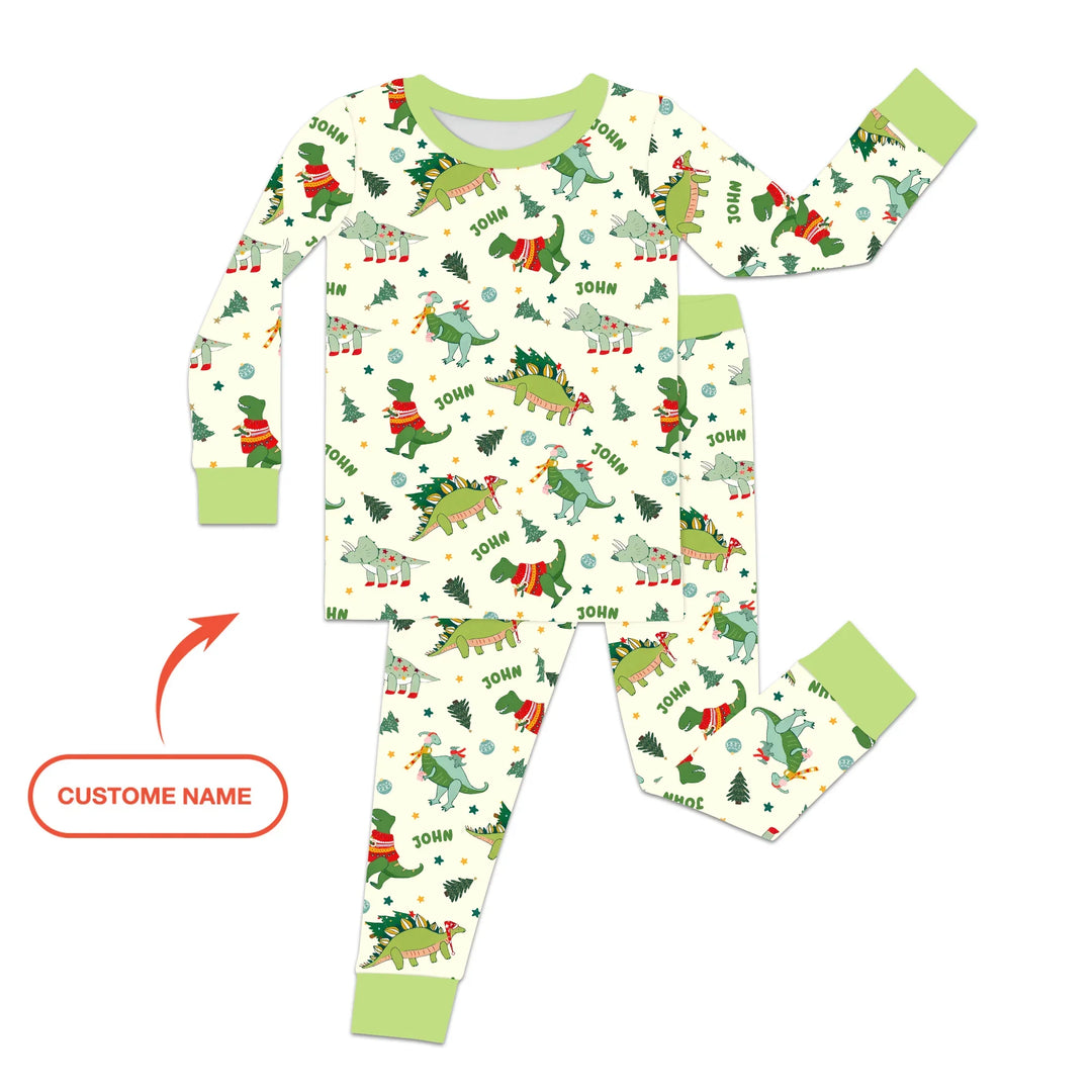 Zweiteiliges Langarm-Pyjama-Set mit Sommerfrüchten