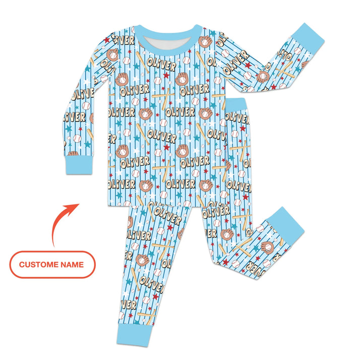 Zweiteiliges Langarm-Pyjama-Set mit Sommerfrüchten