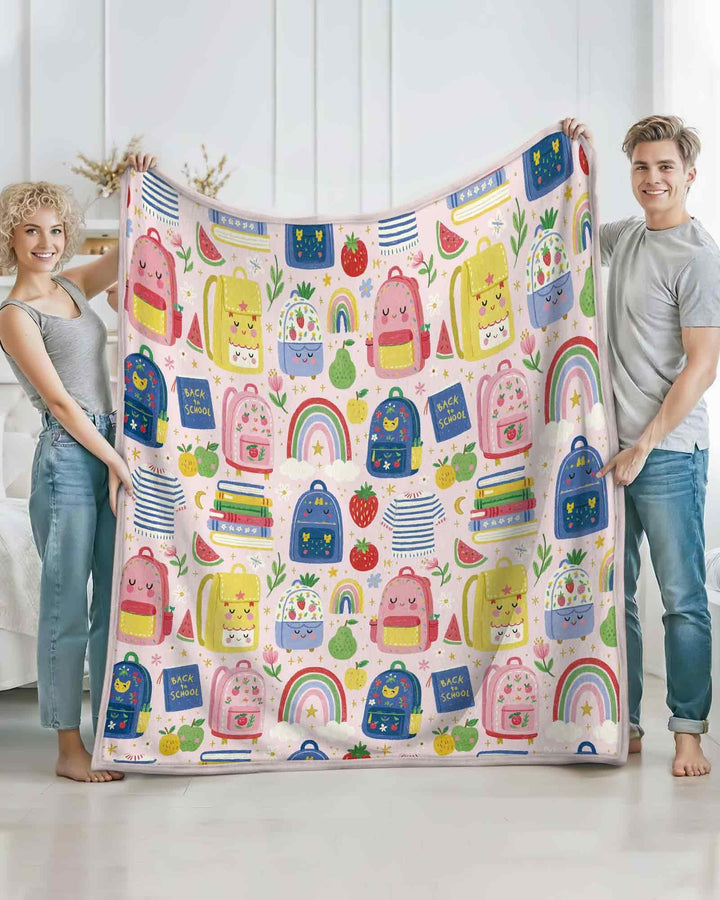 Sweet Rainbow School Adventure Bamboo Blanket