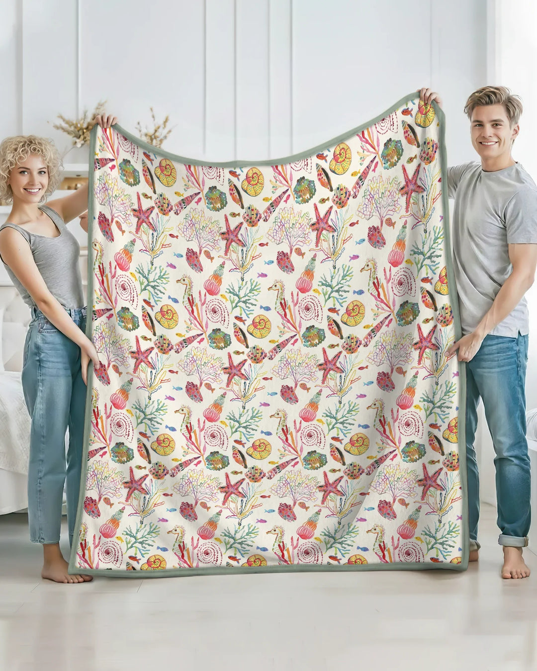 Tropical Reef Whimsy  Bamboo Blanket