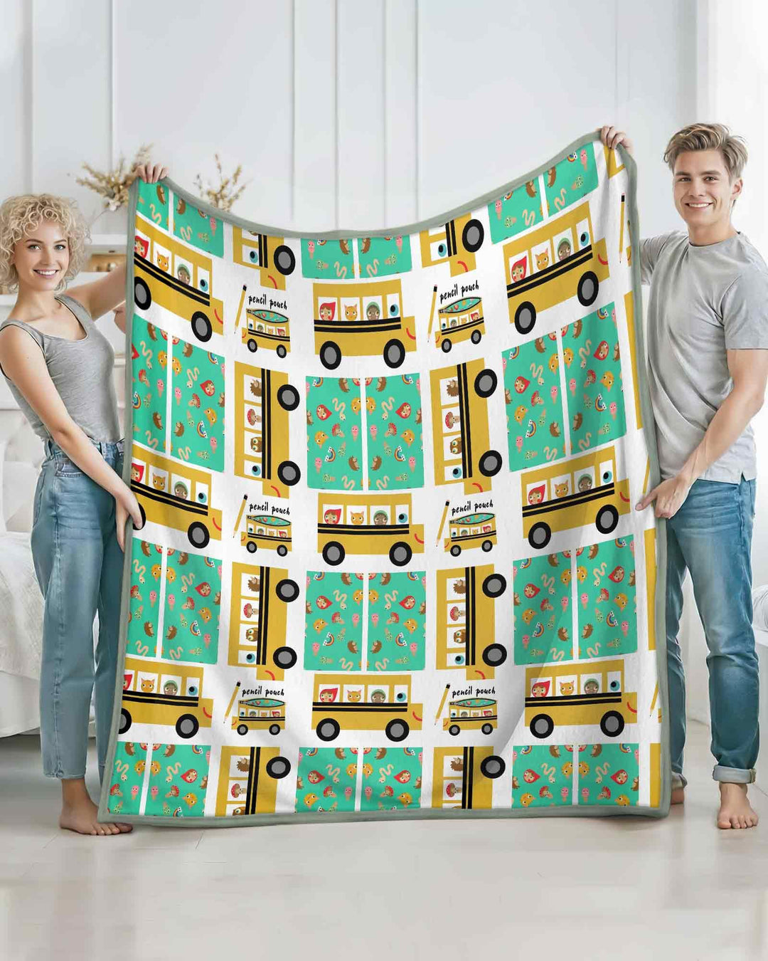 School Bus Adventures Bamboo Blanket