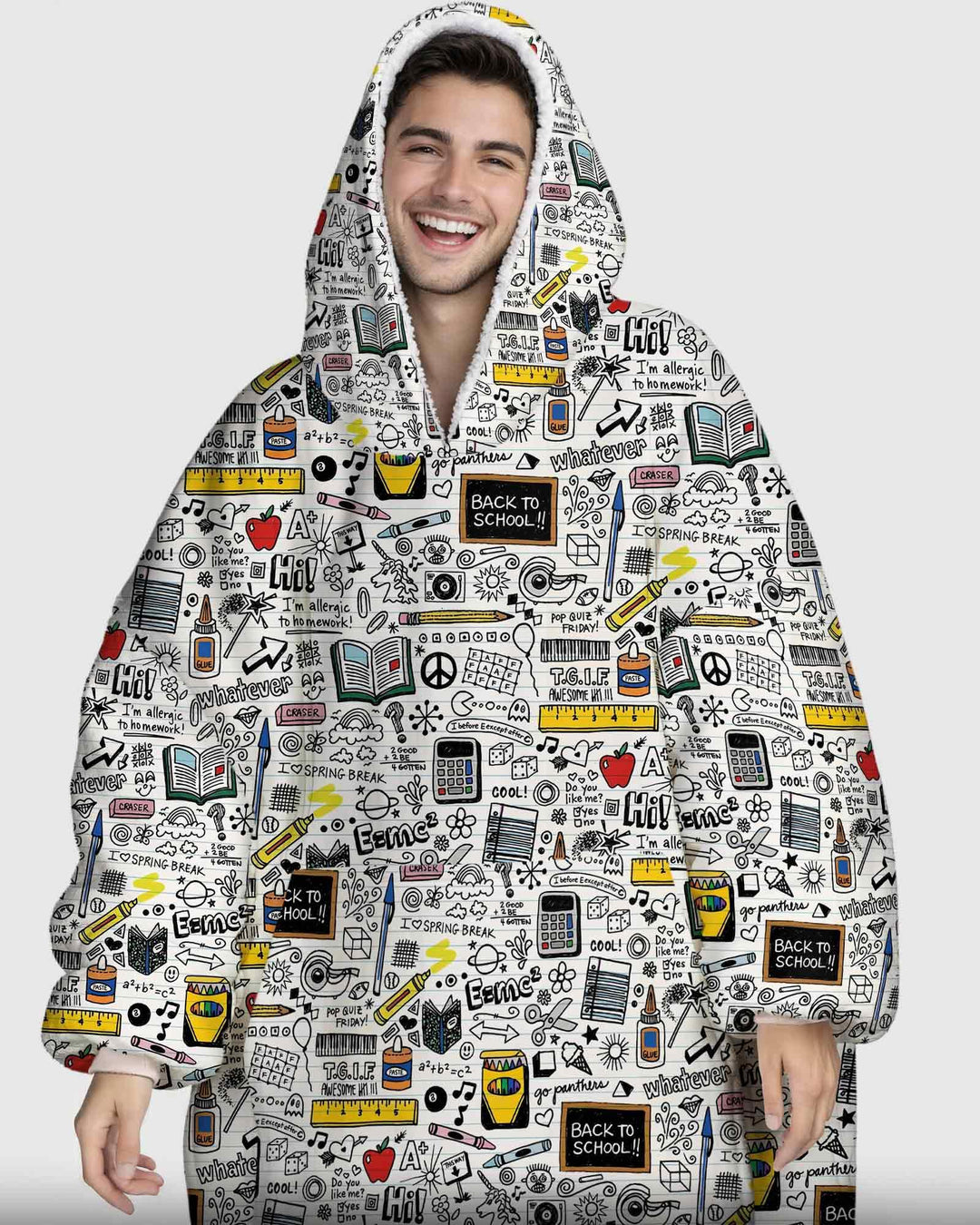 School Days Doodles Bamboo Blanket Hoodie