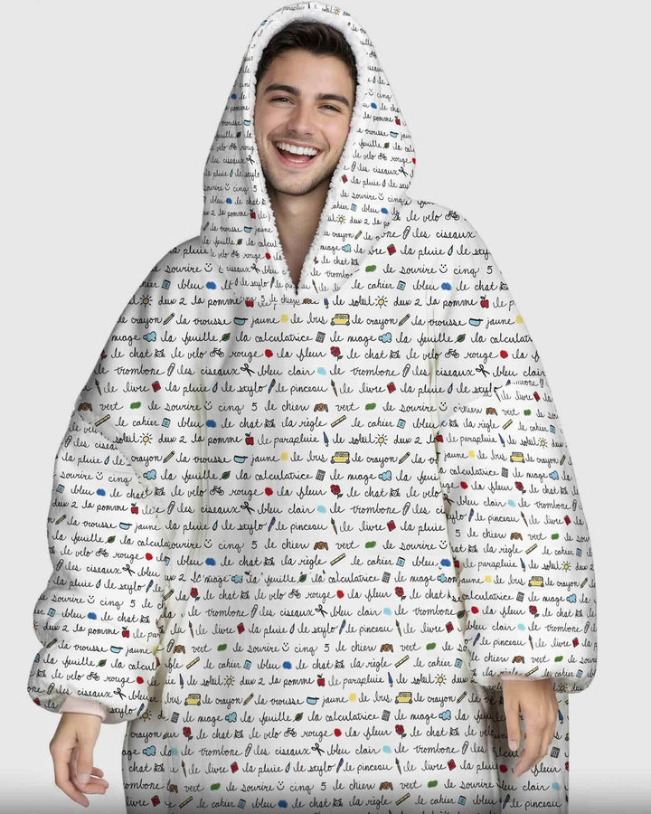 French Classroom Notes Bamboo Blanket Hoodie