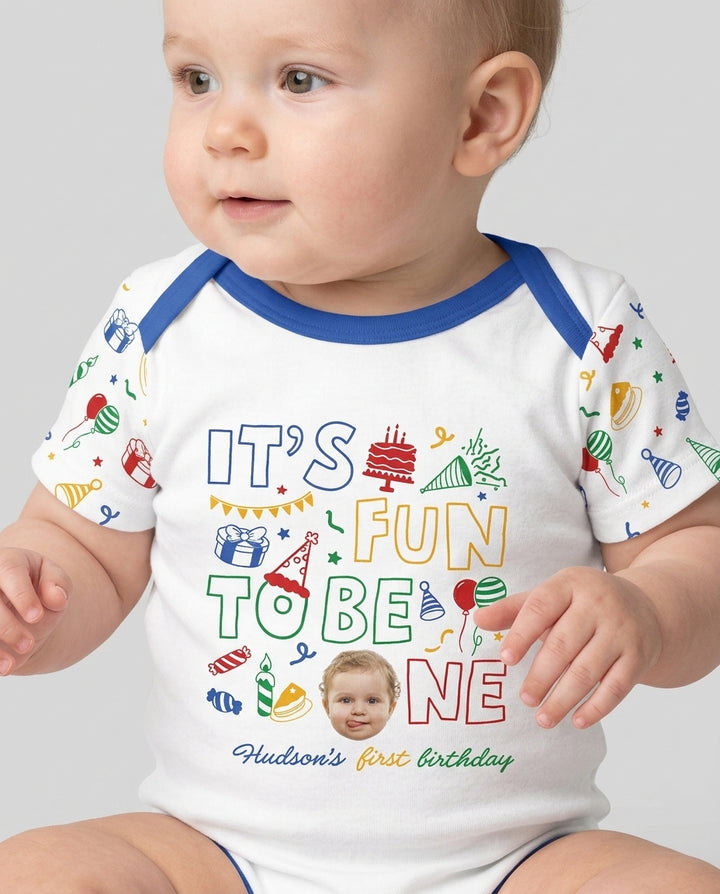 Gerippte Babykleidung mit individuellem Foto - Weich &amp; Skizzenhaft