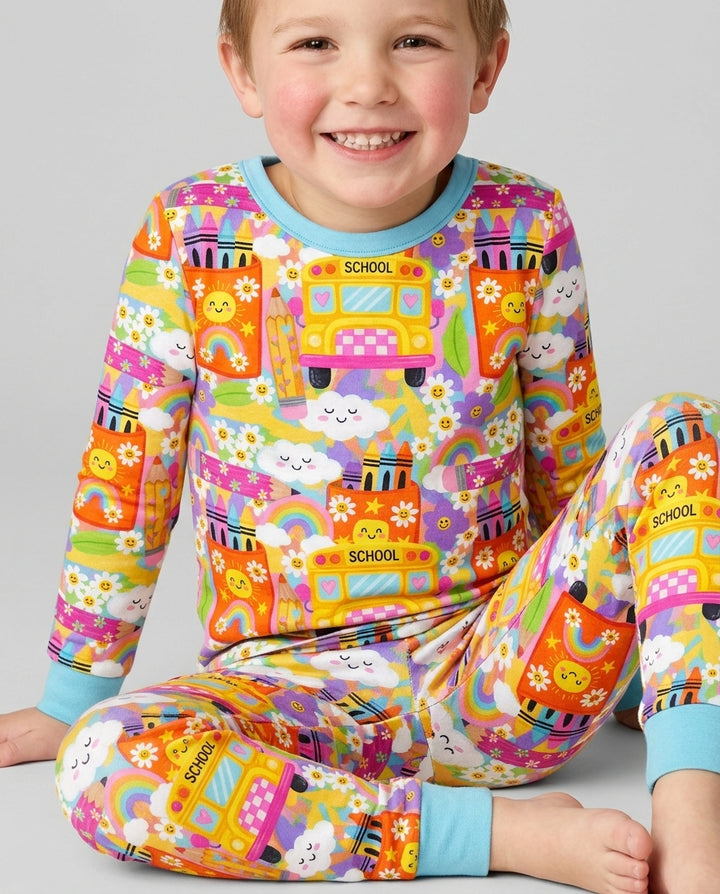 Zweiteiliges Langarm-Pyjama-Set mit Sommerfrüchten