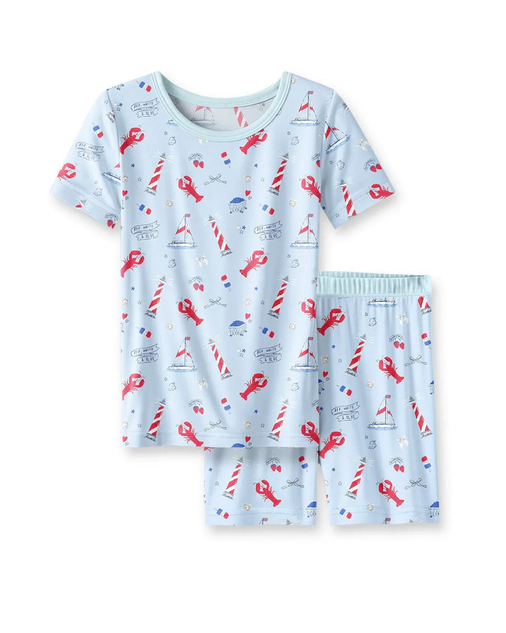East Coast Bambus Zweiteiliger Schlafanzug mit kurzen Ärmeln und Shorts