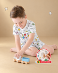 Template Zweiteiliges Pyjama-Set mit kurzen Ärmeln und Shorts
