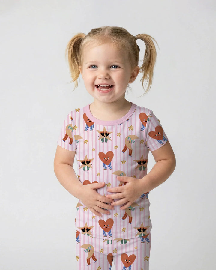 Zweiteiliges, kurzärmliges Pyjama-Set mit Marienkäfern