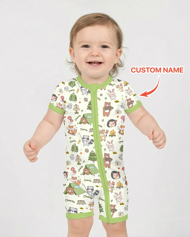 Custom Name Little Camp Buddies Bamboo Shorty Zippy