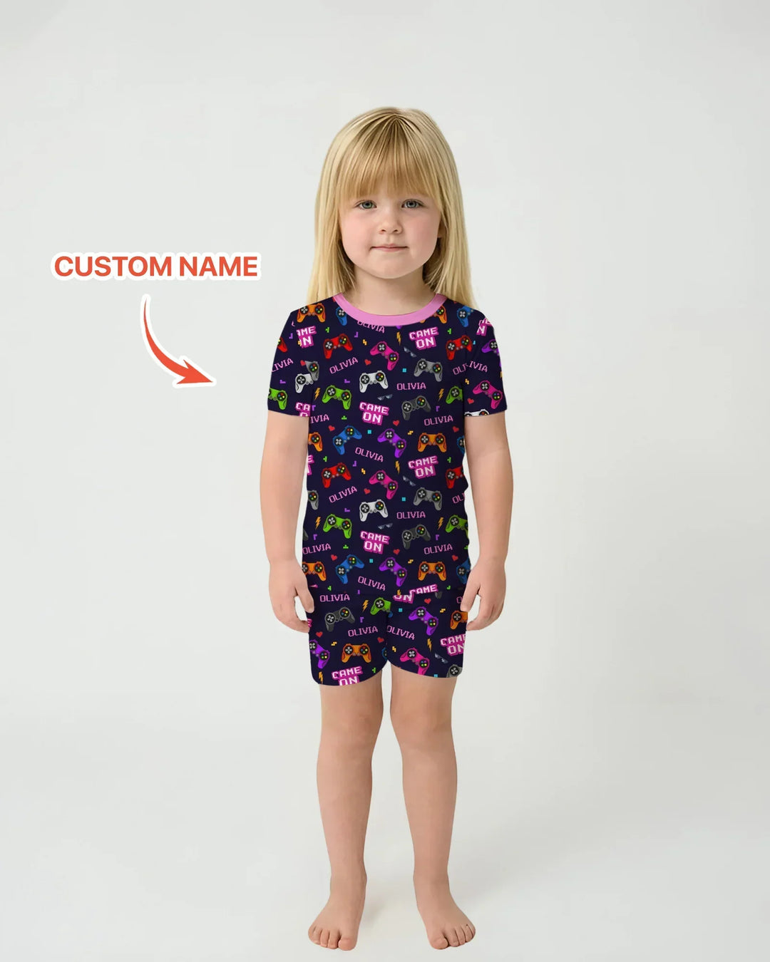 Zweiteiliges Pyjama-Set mit kurzen Ärmeln und Shorts im Sommer-Design