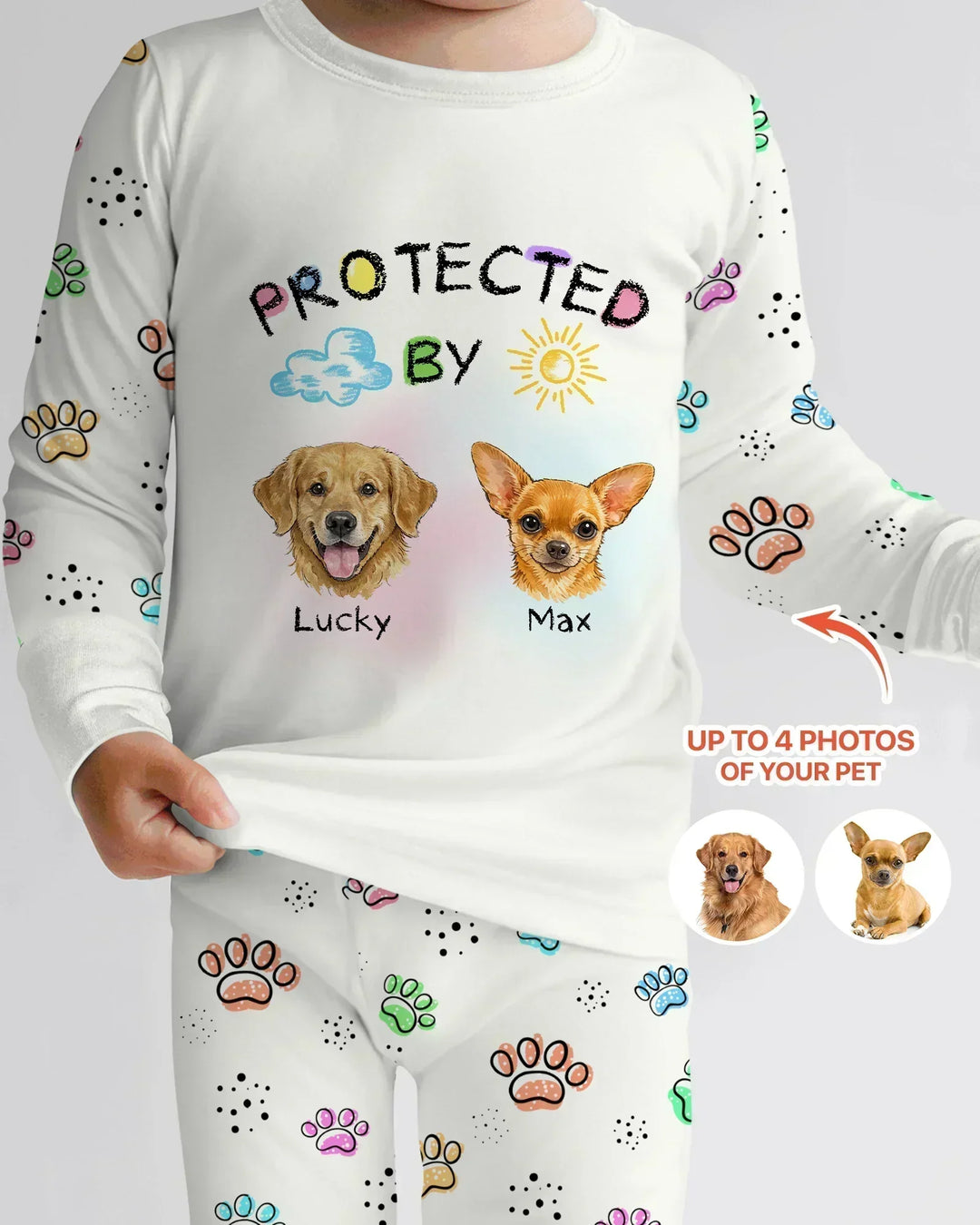 Zweiteiliges Langarm-Pyjama-Set mit Sommerfrüchten