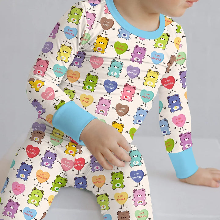 Zweiteiliges Langarm-Pyjama-Set mit Sommerfrüchten