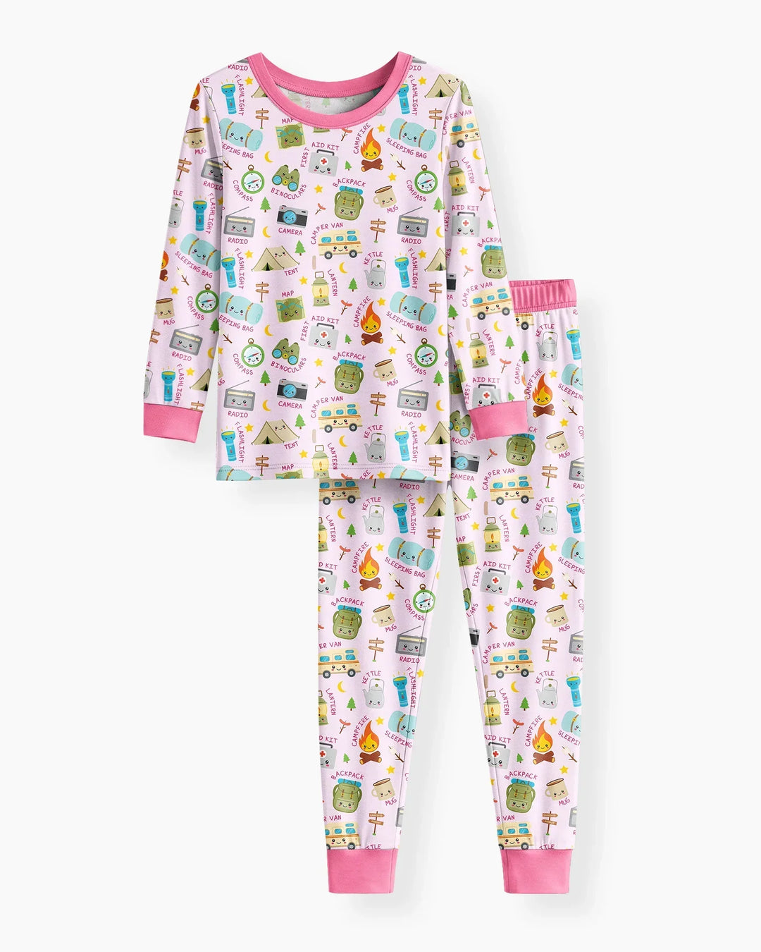 Zweiteiliges Langarm-Pyjama-Set mit Sommerfrüchten