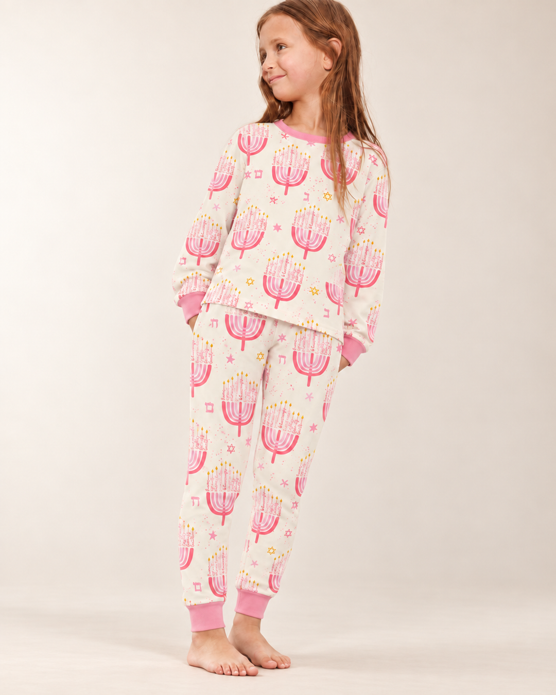 Zweiteiliges Langarm-Pyjama-Set mit Sommerfrüchten