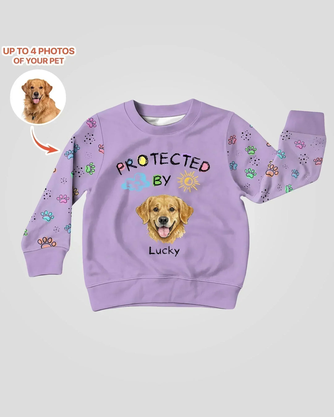 Personalisierbares Foto-Bambus-Rundhals-Sweatshirt „Protected By“