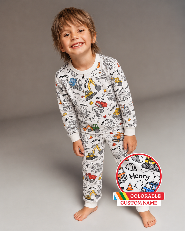 Zweiteiliges Langarm-Pyjama-Set mit Sommerfrüchten