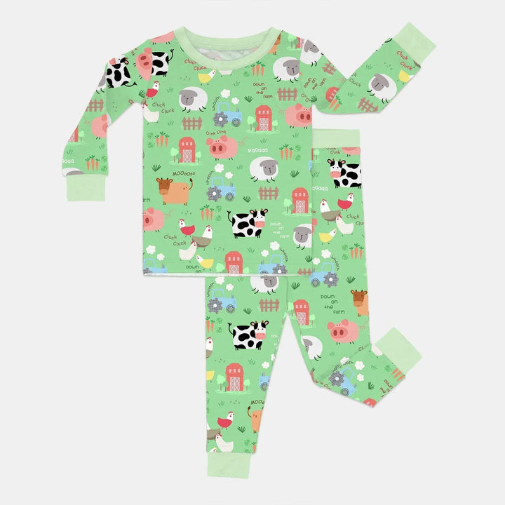 Zweiteiliges Langarm-Pyjama-Set mit Sommerfrüchten
