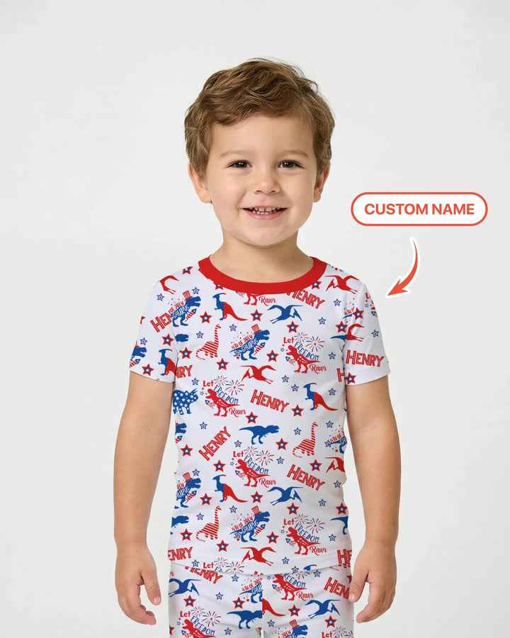 Zweiteiliges, kurzärmliges Pyjama-Set mit Marienkäfern