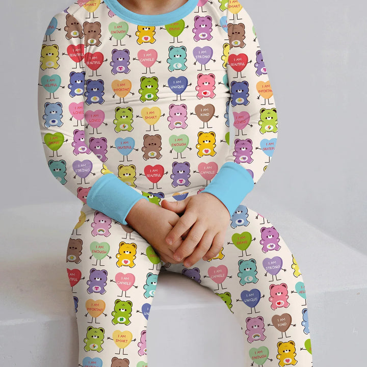 Zweiteiliges Langarm-Pyjama-Set mit Sommerfrüchten