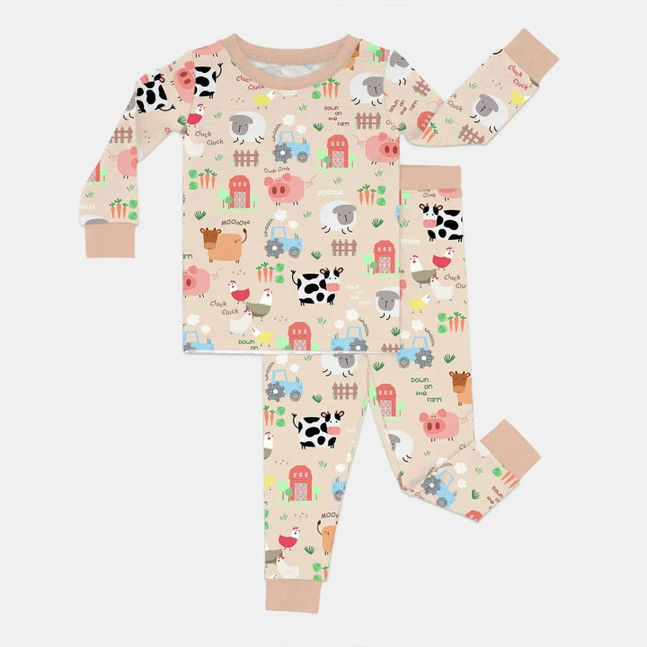Zweiteiliges Langarm-Pyjama-Set mit Sommerfrüchten