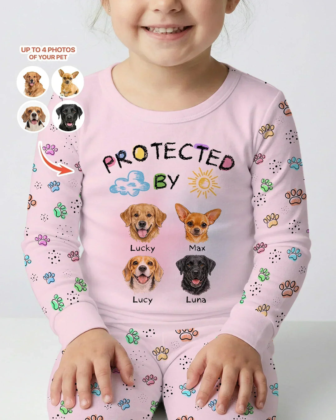 Zweiteiliges Langarm-Pyjama-Set mit Sommerfrüchten
