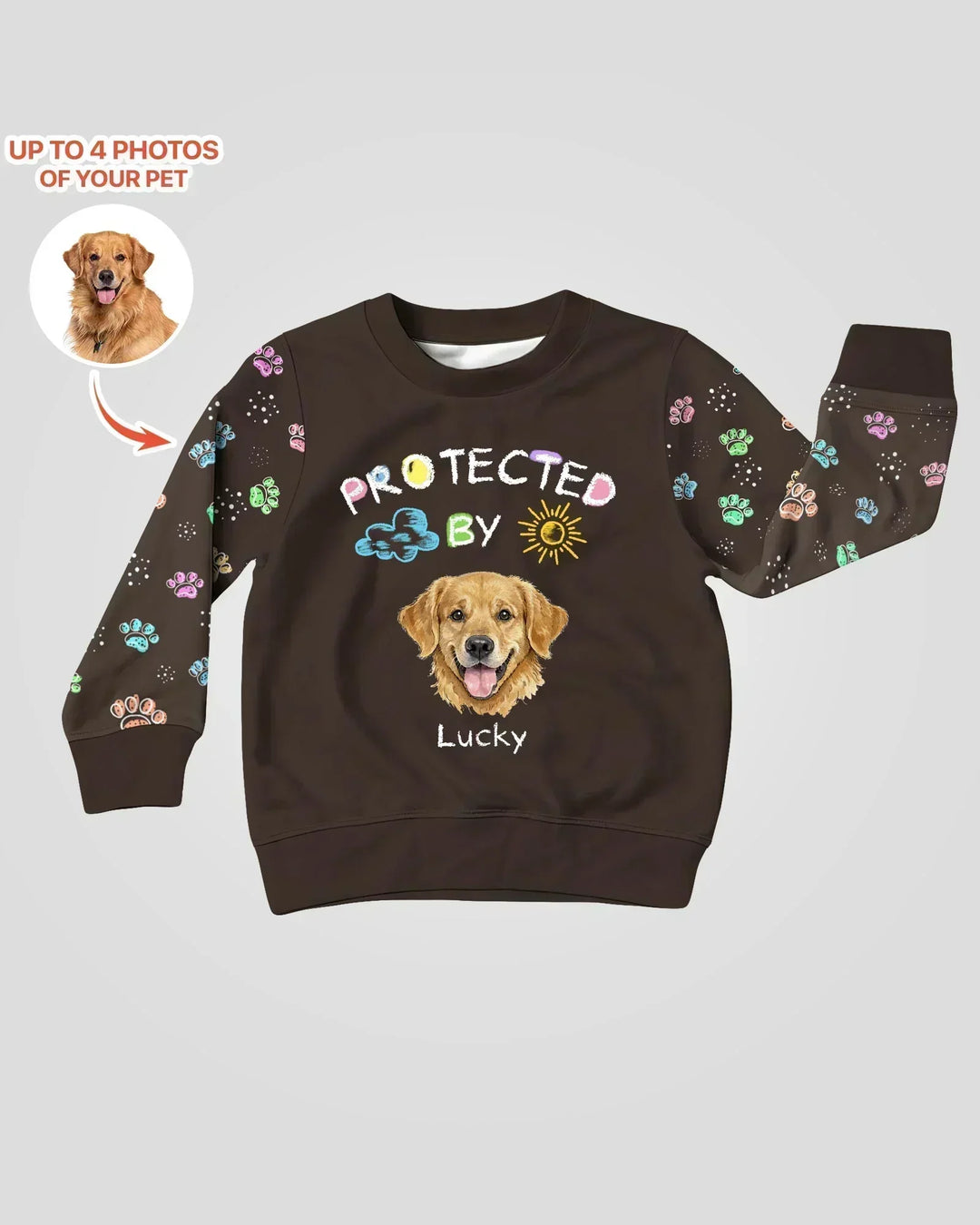 Personalisierbares Foto-Bambus-Rundhals-Sweatshirt „Protected By“