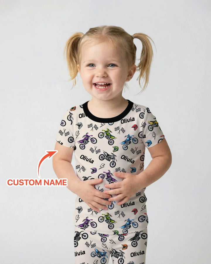 Zweiteiliges, kurzärmliges Pyjama-Set mit Marienkäfern