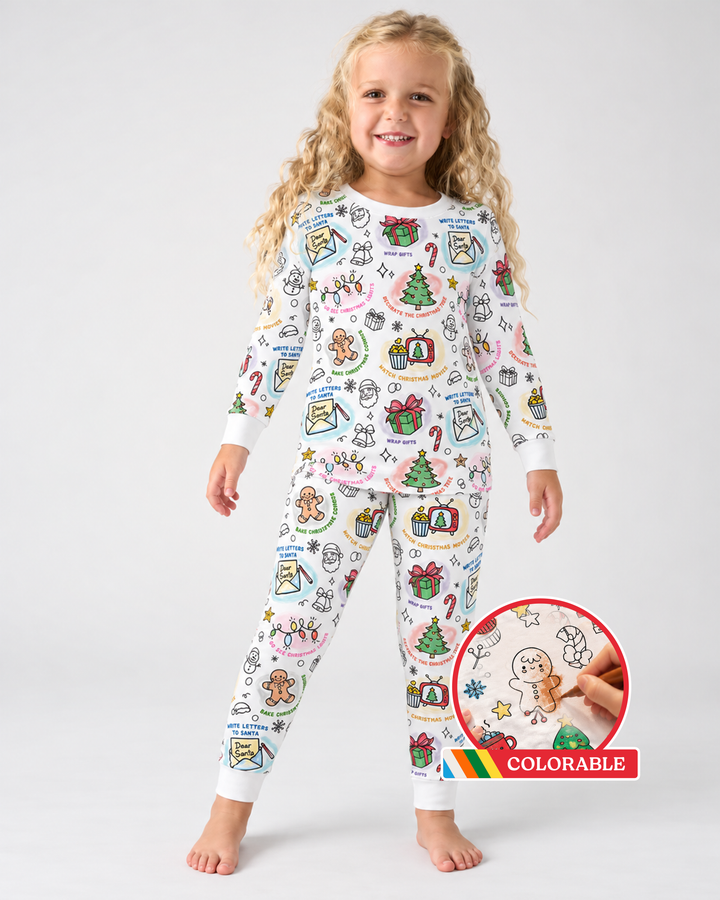 Zweiteiliges Langarm-Pyjama-Set mit Sommerfrüchten
