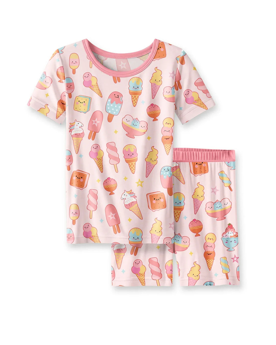 Template Zweiteiliges Pyjama-Set mit kurzen Ärmeln und Shorts