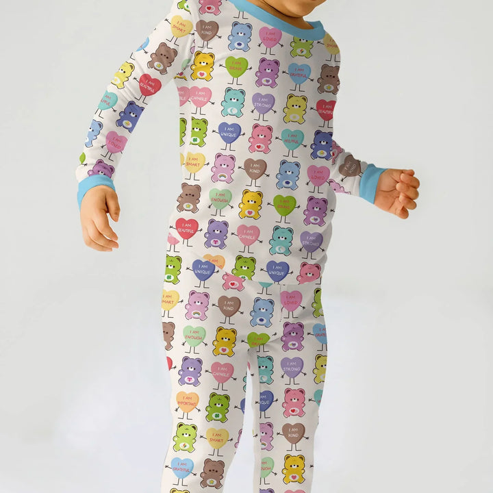 Zweiteiliges Langarm-Pyjama-Set mit Sommerfrüchten