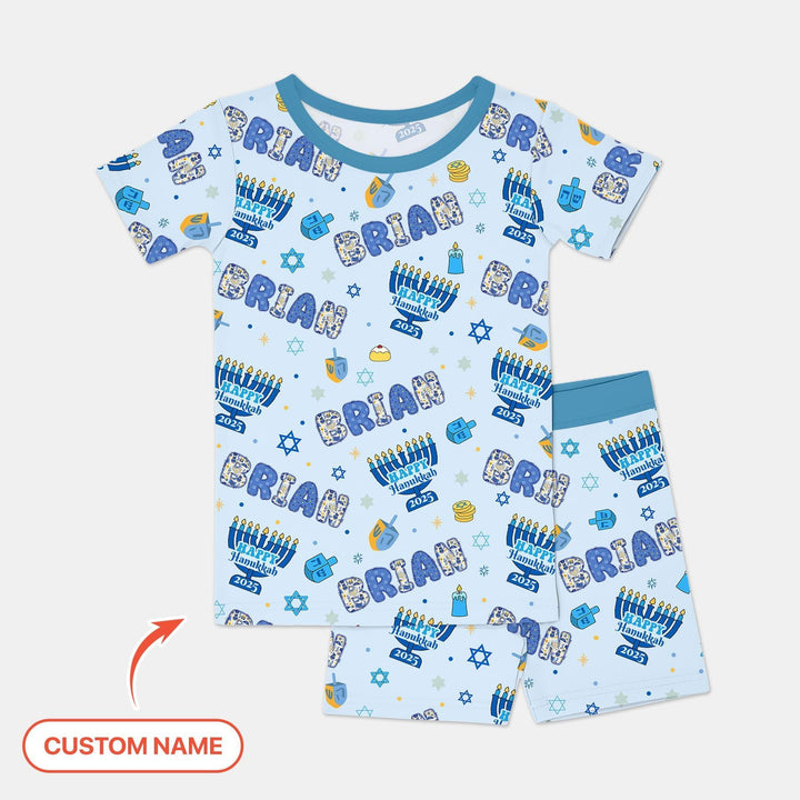 Zweiteiliges Pyjama-Set mit kurzen Ärmeln und Shorts im Sommer-Design