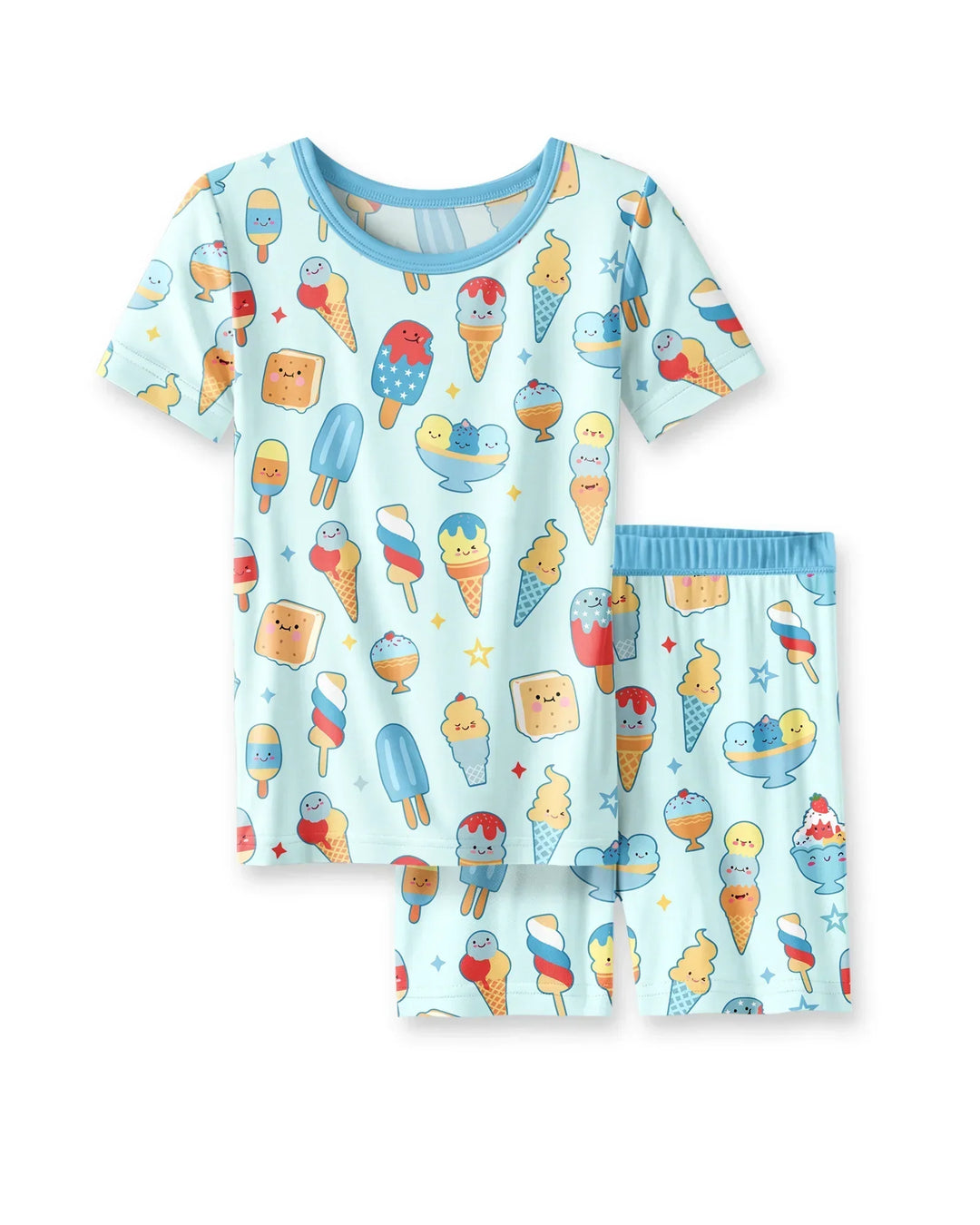 Template Zweiteiliges Pyjama-Set mit kurzen Ärmeln und Shorts