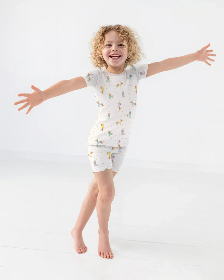 Easter Dachshund Bamboo Two Piece Short Sleeve Shorts Pajama Set