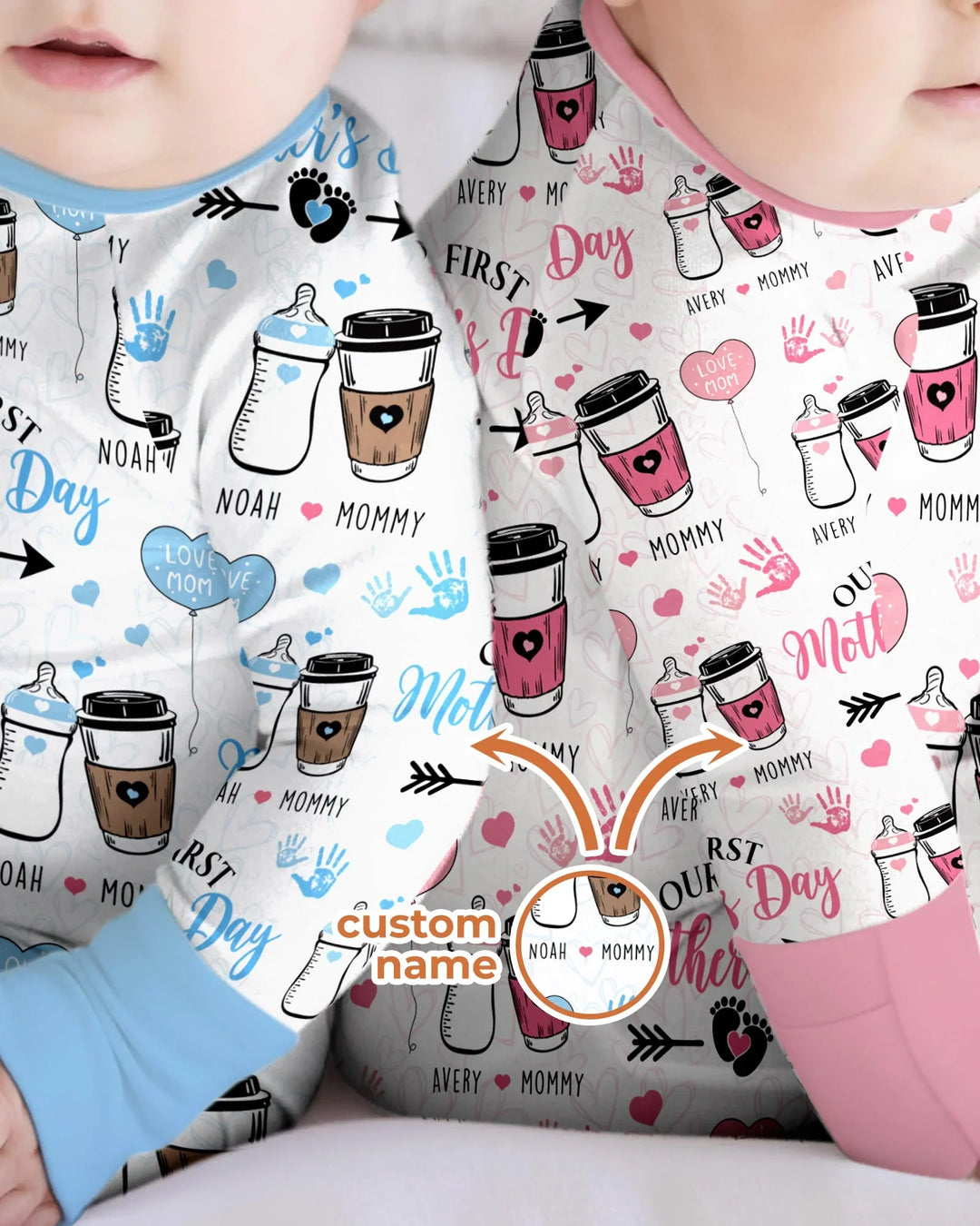 Gerippte Babykleidung mit individuellem Foto - Weich &amp; Skizzenhaft