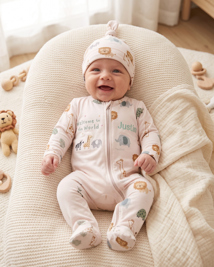 Gerippte Babykleidung mit individuellem Foto - Weich &amp; Skizzenhaft