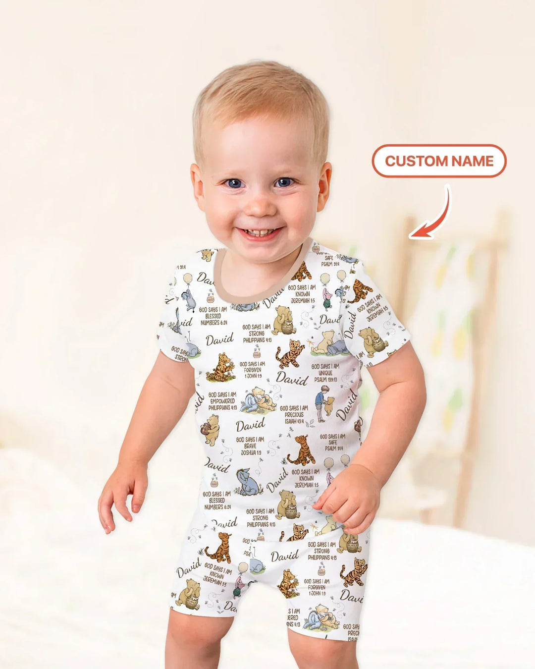 Zweiteiliges Pyjama-Set mit kurzen Ärmeln und Shorts im Sommer-Design