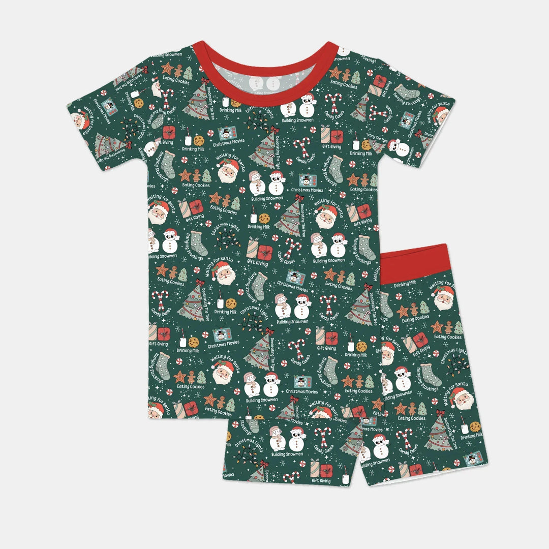 Template Zweiteiliges Pyjama-Set mit kurzen Ärmeln und Shorts