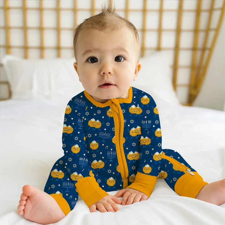 Hanukkah Latke Family Matching Bamboo Convertible Zippy