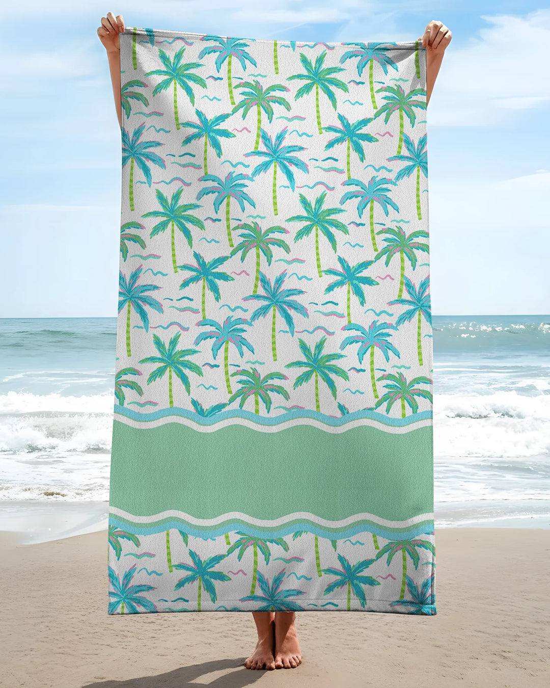 Tropical Palm Breeze Bamboo Beach Towel