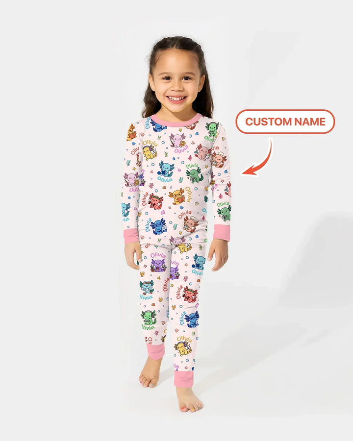 Zweiteiliges Langarm-Pyjama-Set mit Sommerfrüchten